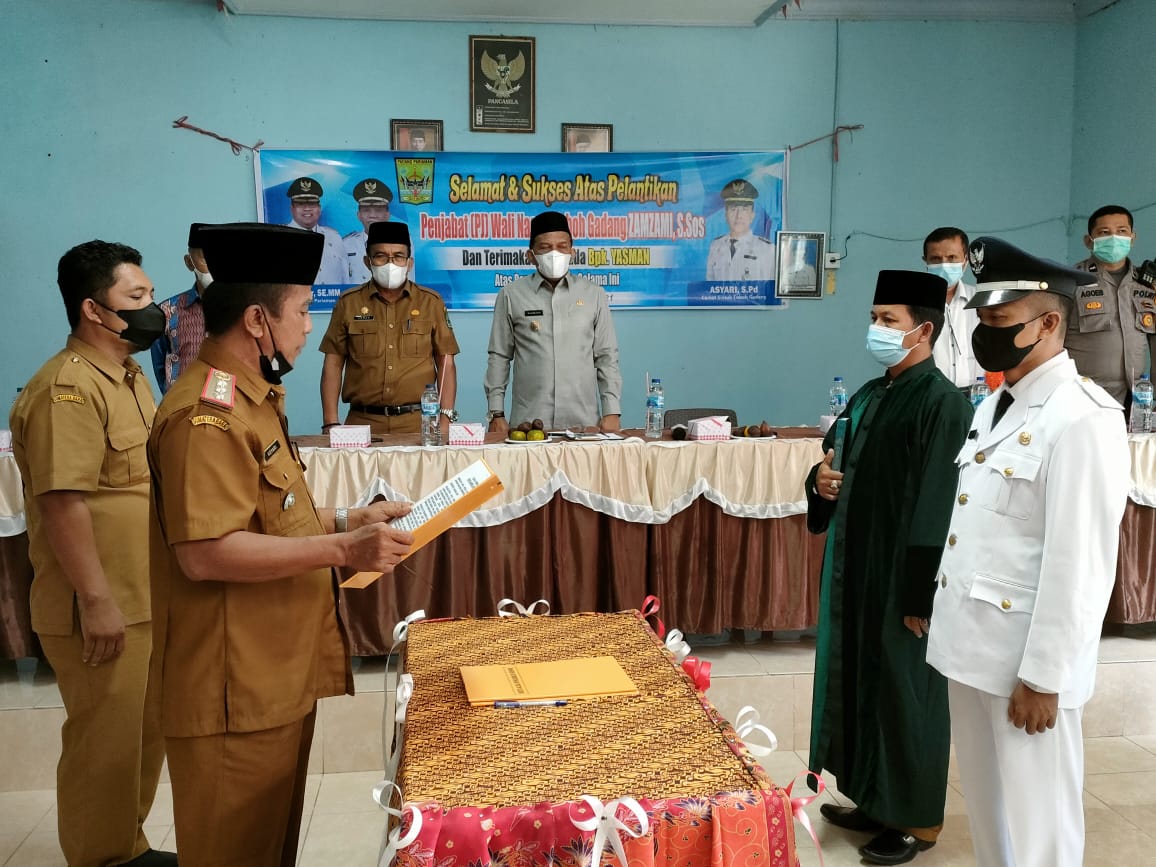 Pelantikan Pejabat ( PJ ) Wali Nagari Toboh Gadang Zamzami,S.Sos